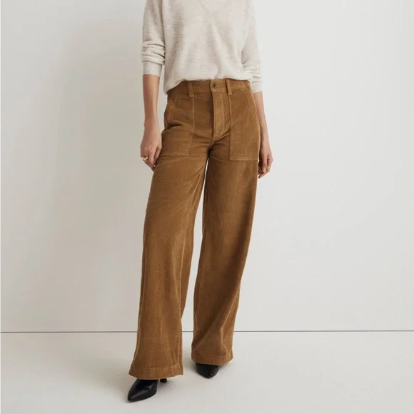 Madewell Griff Superwide-Leg Fatigue Cargo Pants in Garment-Dyed Corduroy - Picture 1 of 12